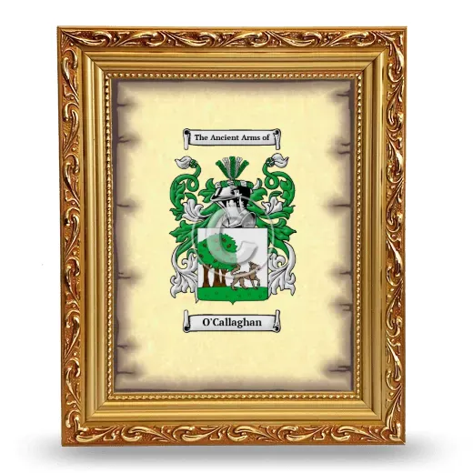 O'Callaghan Coat of Arms Framed - Gold