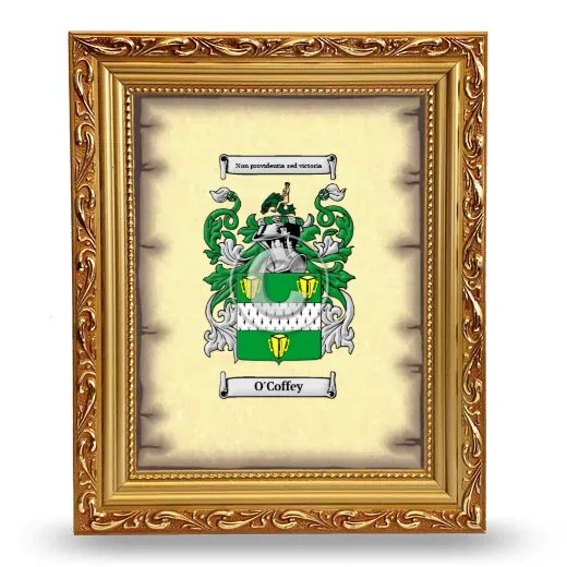 O'Coffey Coat of Arms Framed - Gold