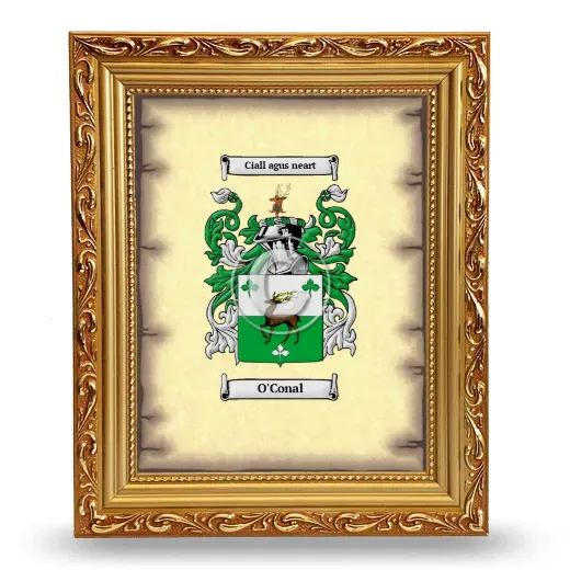 O'Conal Coat of Arms Framed - Gold