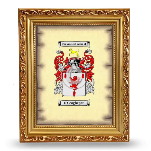 O'Geoghegan Coat of Arms Framed - Gold