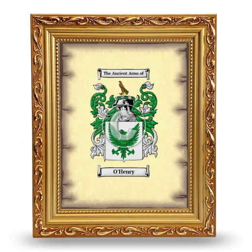 O'Henry Coat of Arms Framed - Gold