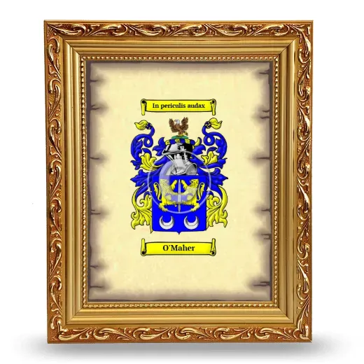 O'Maher Coat of Arms Framed - Gold