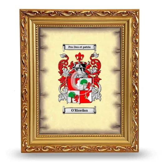 O'Riordan Coat of Arms Framed - Gold