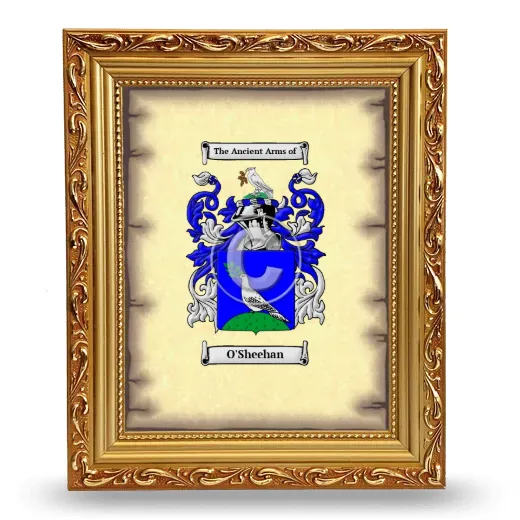 O'Sheehan Coat of Arms Framed - Gold