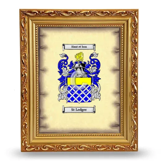 St Ledger Coat of Arms Framed - Gold