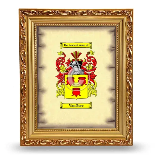 Van Bore Coat of Arms Framed - Gold