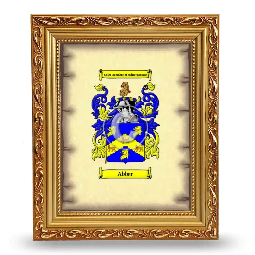 Abber Coat of Arms Framed - Gold