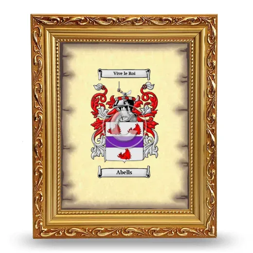 Abells Coat of Arms Framed - Gold