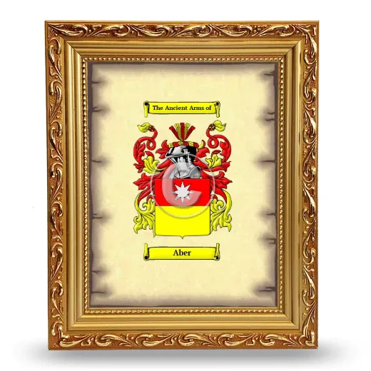 Aber Coat of Arms Framed - Gold