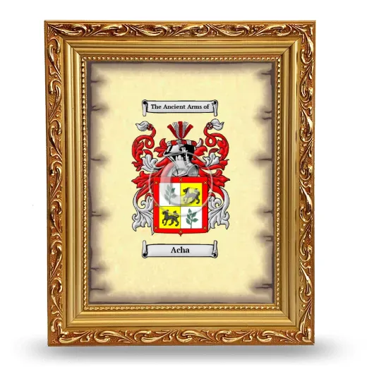 Acha Coat of Arms Framed - Gold