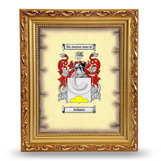Achatz Coat of Arms Framed - Gold