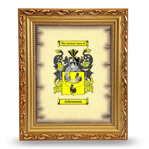 Ackermann Coat of Arms Framed - Gold