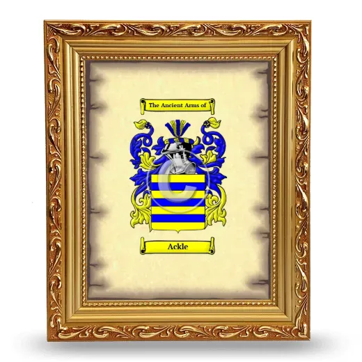 Ackle Coat of Arms Framed - Gold