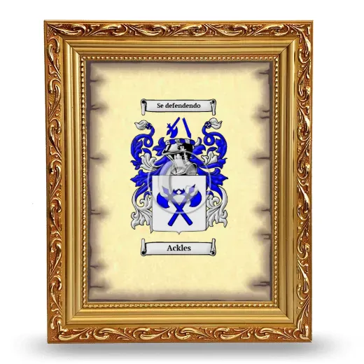 Ackles Coat of Arms Framed - Gold