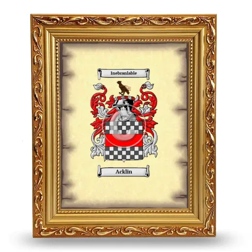 Acklin Coat of Arms Framed - Gold