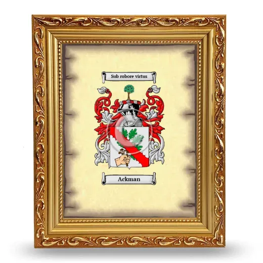 Ackman Coat of Arms Framed - Gold