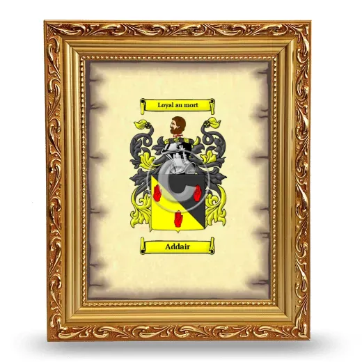Addair Coat of Arms Framed - Gold