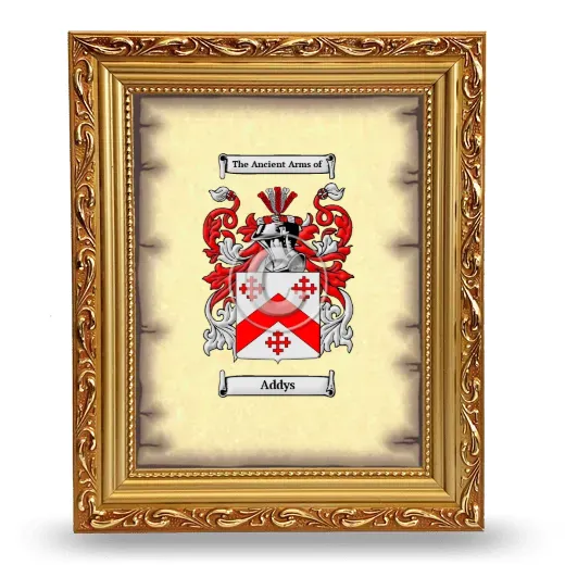 Addys Coat of Arms Framed - Gold