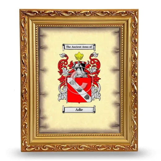 Adie Coat of Arms Framed - Gold