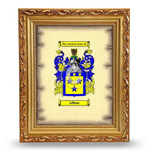 Adlum Coat of Arms Framed - Gold