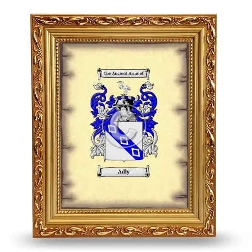 Adly Coat of Arms Framed - Gold