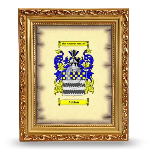 Adrian Coat of Arms Framed - Gold