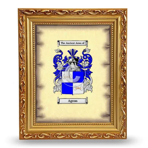 Agron Coat of Arms Framed - Gold