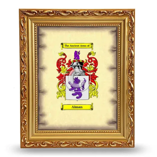 Aiman Coat of Arms Framed - Gold