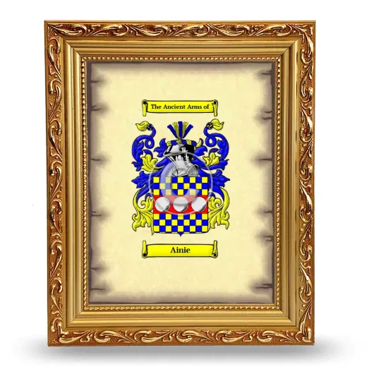 Ainie Coat of Arms Framed - Gold