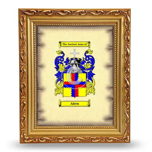 Airen Coat of Arms Framed - Gold