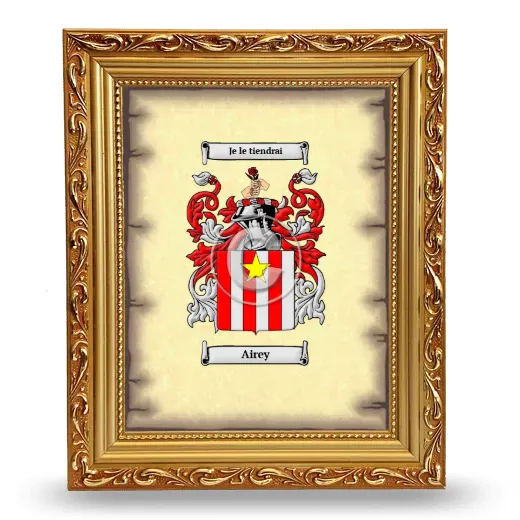 Airey Coat of Arms Framed - Gold