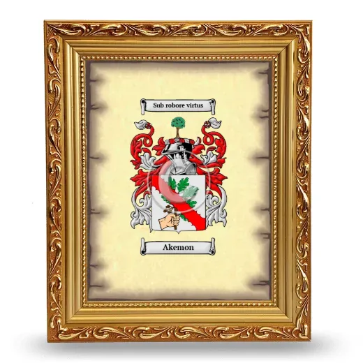 Akemon Coat of Arms Framed - Gold