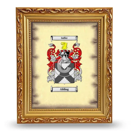 Alding Coat of Arms Framed - Gold