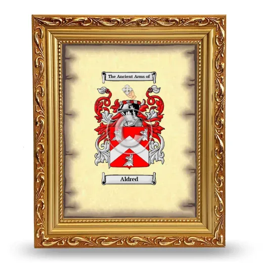 Aldred Coat of Arms Framed - Gold