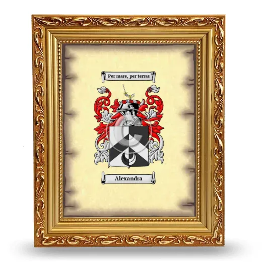Alexandra Coat of Arms Framed - Gold