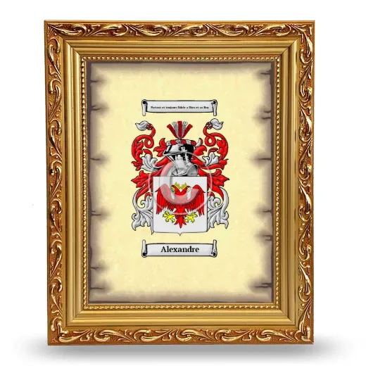 Alexandre Coat of Arms Framed - Gold