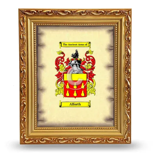 Alforth Coat of Arms Framed - Gold