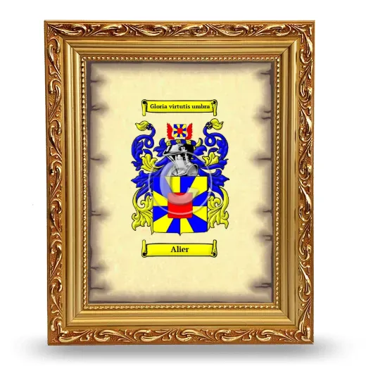 Alier Coat of Arms Framed - Gold