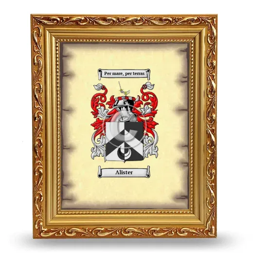 Alister Coat of Arms Framed - Gold