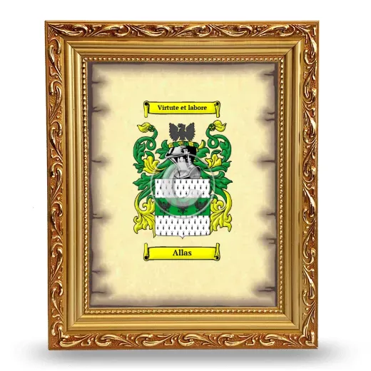 Allas Coat of Arms Framed - Gold