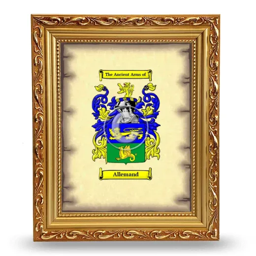Allemand Coat of Arms Framed - Gold