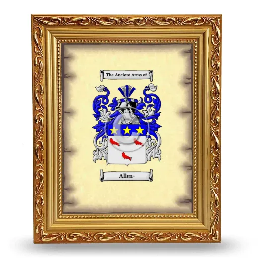Allen- Coat of Arms Framed - Gold