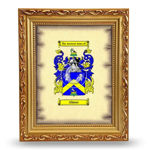 Almas Coat of Arms Framed - Gold