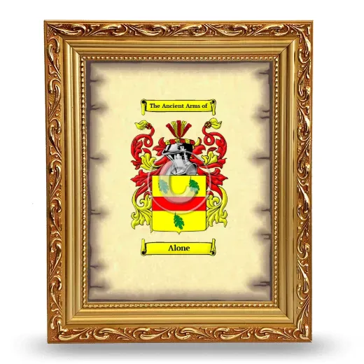 Alone Coat of Arms Framed - Gold