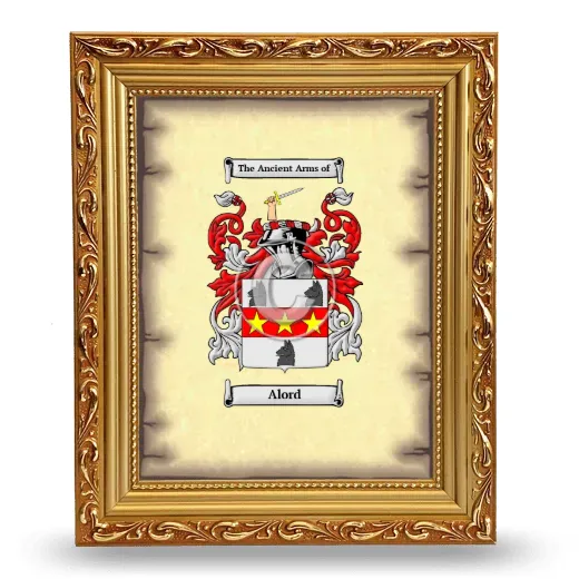 Alord Coat of Arms Framed - Gold