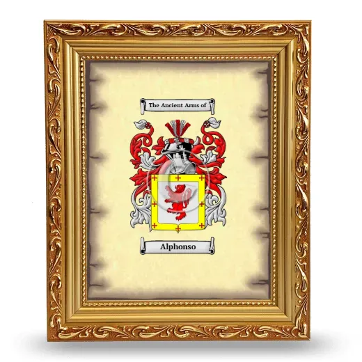 Alphonso Coat of Arms Framed - Gold