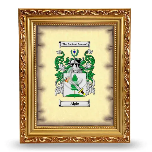 Alpie Coat of Arms Framed - Gold