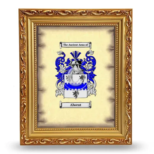 Alwent Coat of Arms Framed - Gold
