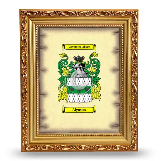 Alynson Coat of Arms Framed - Gold