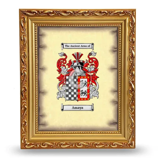 Amaya Coat of Arms Framed - Gold